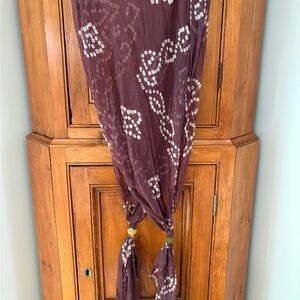 Sheer Purple Patterned Scarf